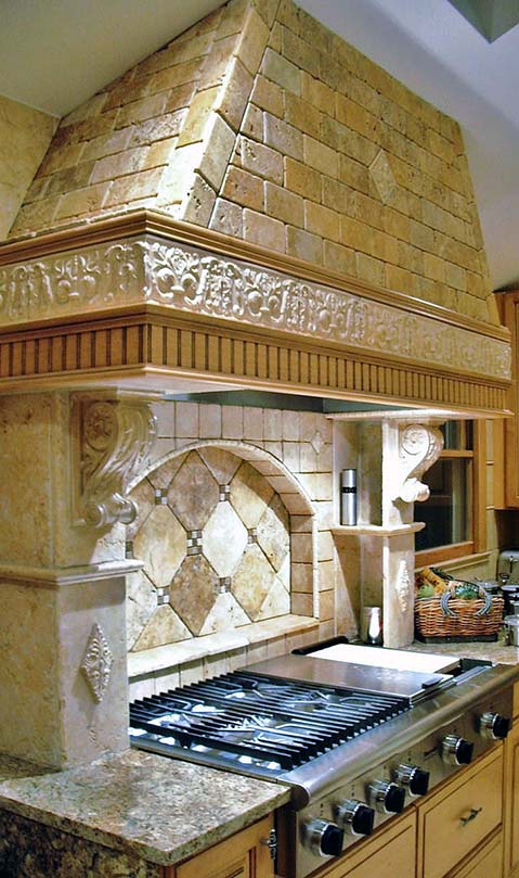 beautiful tiled kitchen range backsplash