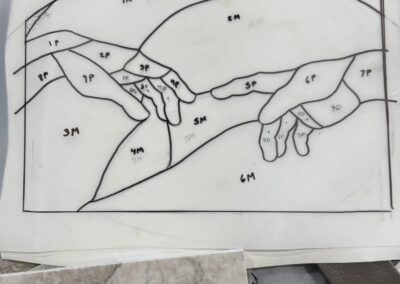 Initial Mosaic Cut Line Sketch - A.R.T. 2025