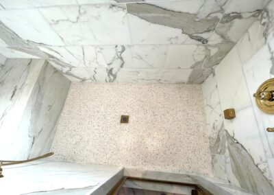 PYRAMID - 12x24 Calacatta Gold marble mosaic sloped ceiling