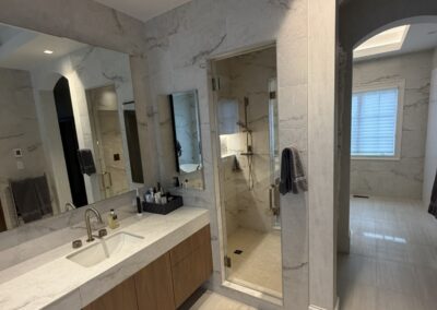 large format porcelain with Schluter trim