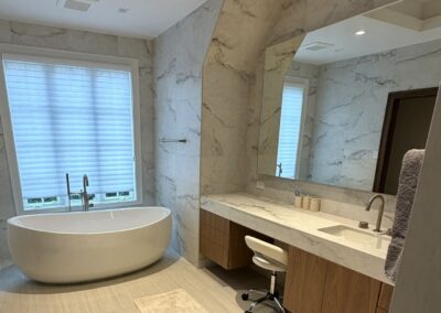 large format porcelain with Schluter trim