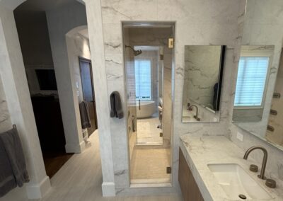 large format porcelain with Schluter trim